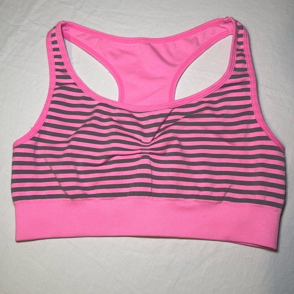 Aerie American Eagle Light Support Seamless Striped Sports Bra Size Medium NWOT